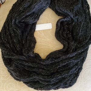 Black and silver infinity scarf